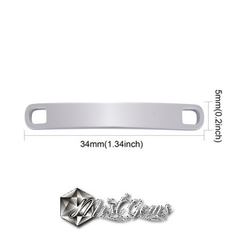 Element de Legatura din Inox "Tag",Argintiu,34X5mm 