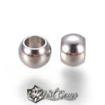 Margele din Inox placate in vacuum,argintii-3X2mm -20 buc.
