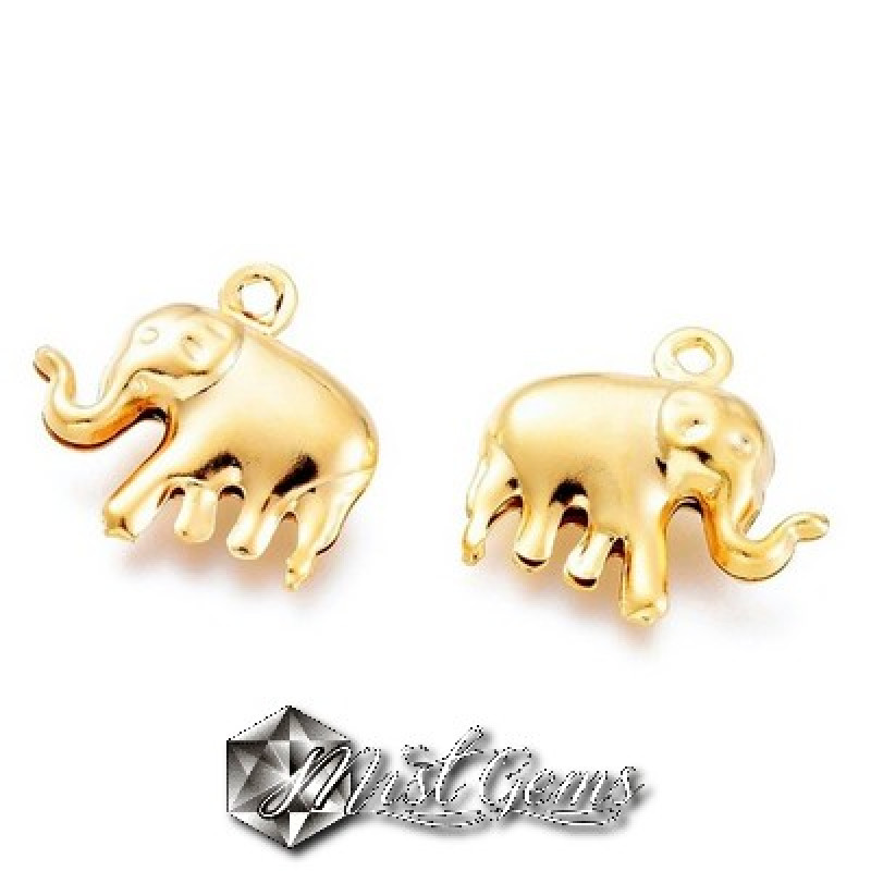 Pandantiv Elefant din Inox  Auriu 14mm