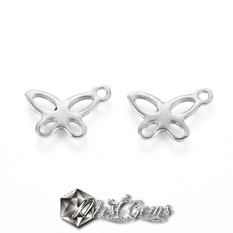 Pandantiv Fluture din Inox  Argintiu 11.5X9.0mm