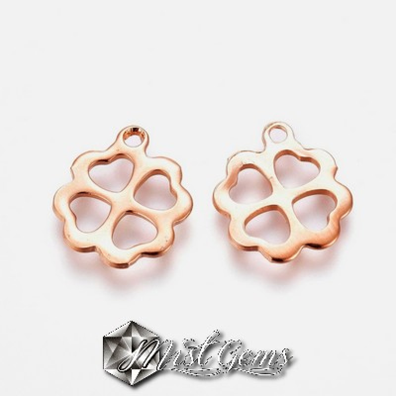 Pandantiv din Inox  "Trifoi cu Patru Foi"12x11x0.8mm