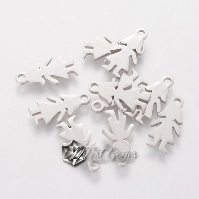 Pandant - din inox "Silueta Fetita" -14x7.2x1mm 