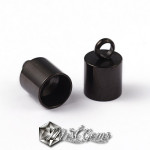 Terminatie din inox pentru snur,culoare negru 11x7mm-2buc