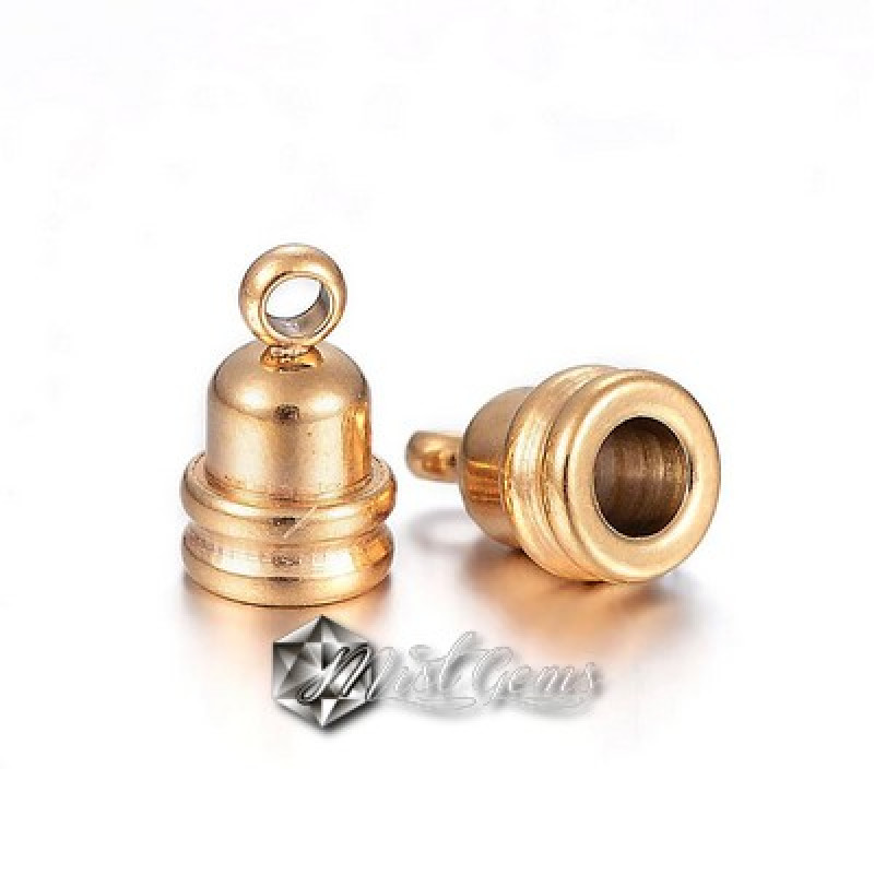 Terminatie snur 2mm din inox culoare auriu 6.5X4mm-2buc
