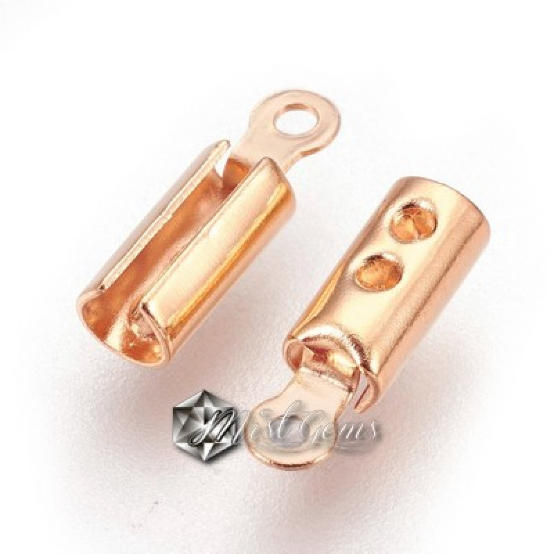 Terminatie snur 2.5mm din inox culoare aur roz 10x3x2.5mm-2buc
