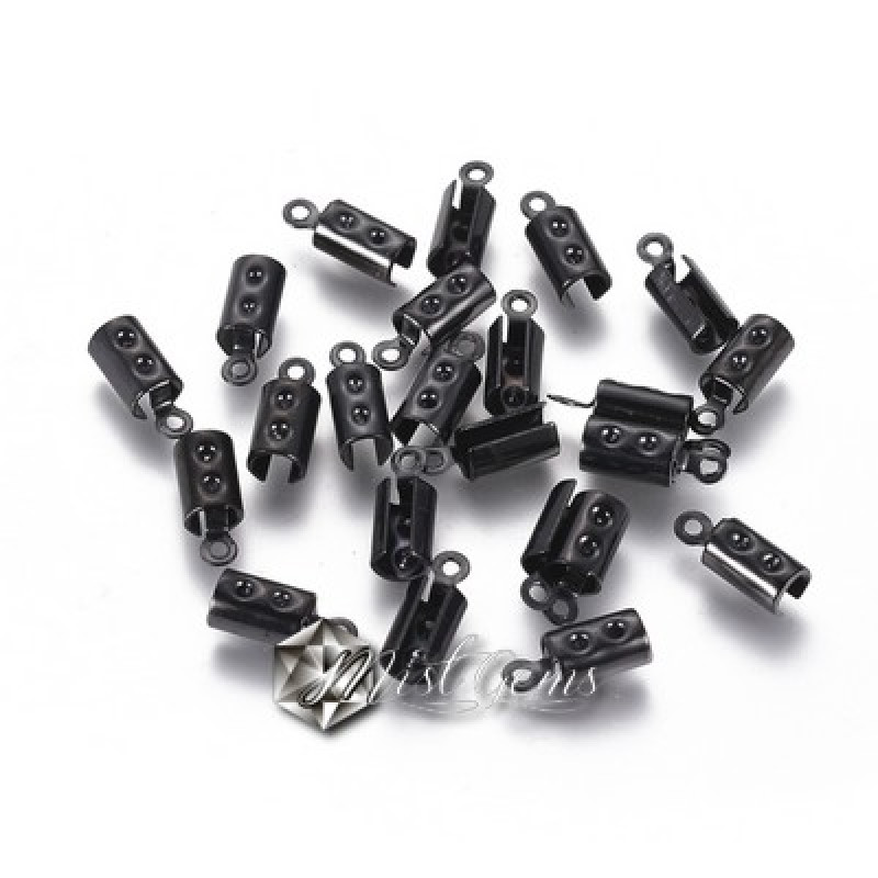 Terminatie snur 2.5-3.5mm din inox culoare neagra 10x4mm-2buc