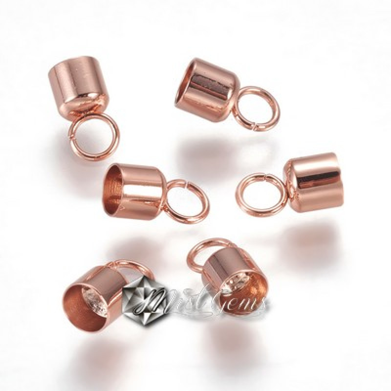 Terminatie snur 3.5mm din inox culoare aur roz 8X4mm-2buc