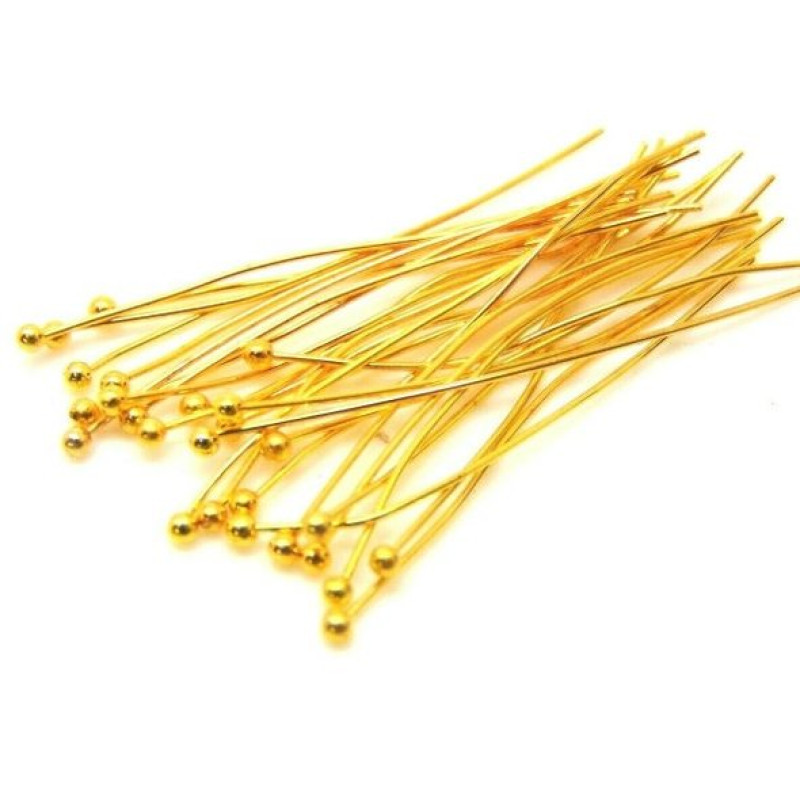 Ac cu (bila) gamalie auriu alama 60X0.7mm-50 buc