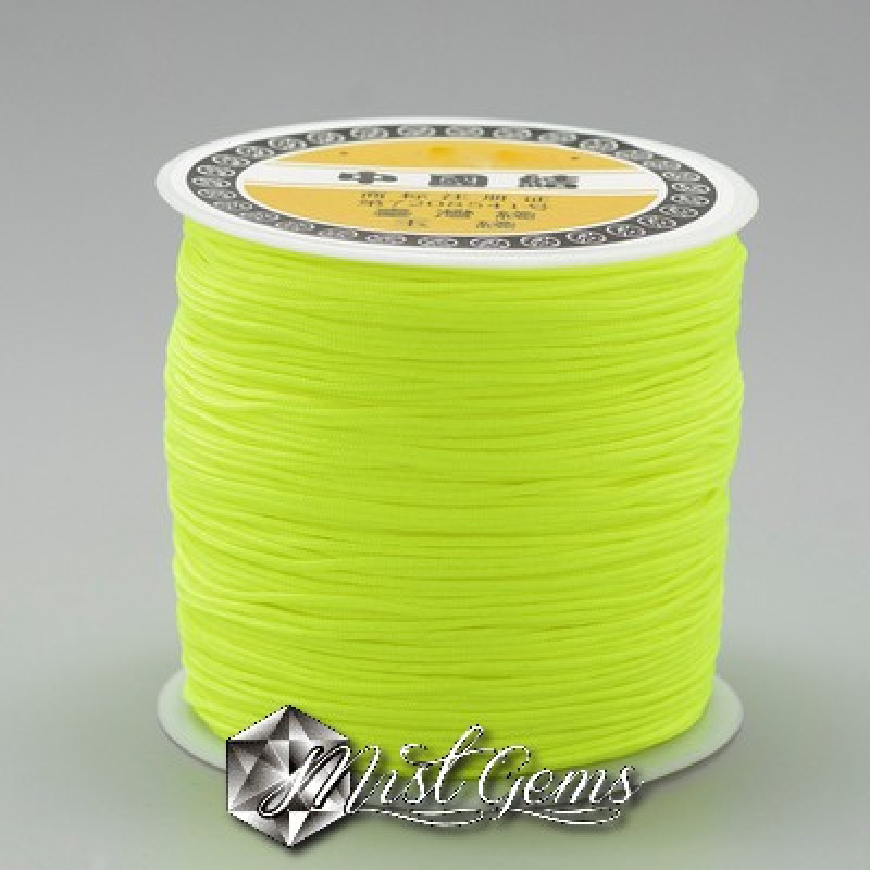 Snur Pentru Bratari cu Noduri din Nylon 0.5mm Galben Citron Neon-180m
