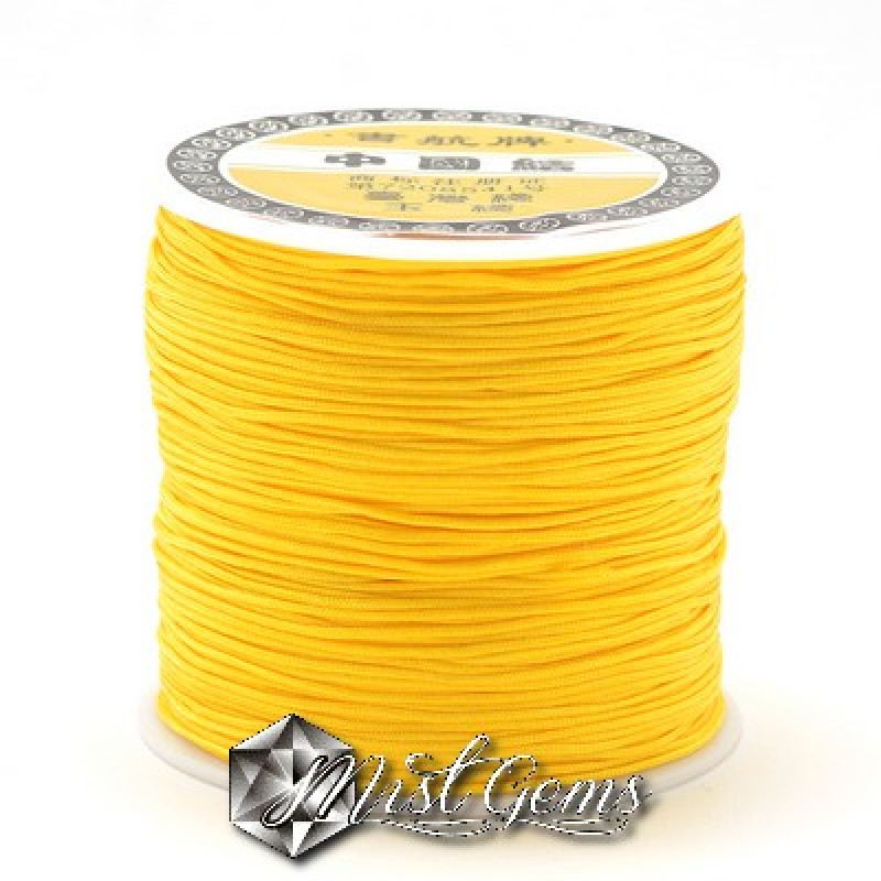 Snur Pentru Bratari cu Noduri din Nylon 0.5mm Galben Neon-180m