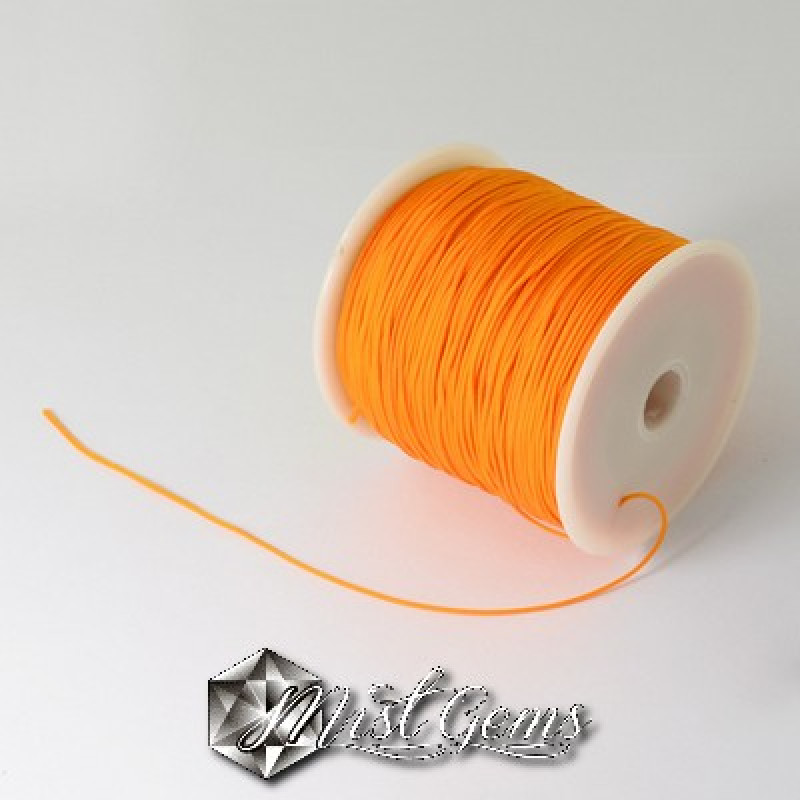 Snur Pentru Bratari cu Noduri din Nylon 0.5mm Portocaliu-135m