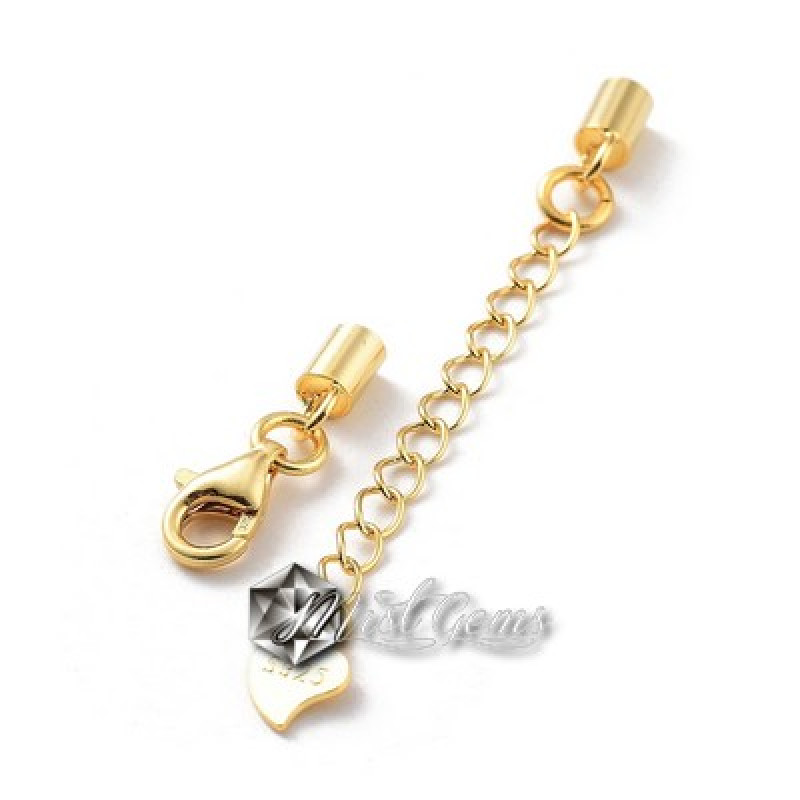 Set Inchizatoare Lobster ,Terminatii Snur 1.5mm ,Extensie din Argint 925 placat cu Aur -1set