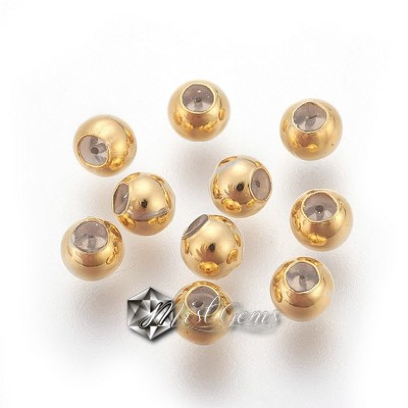 Sfere cu Silicon din Argint 925 Placat cu Aur 18k-3.5mm -1buc