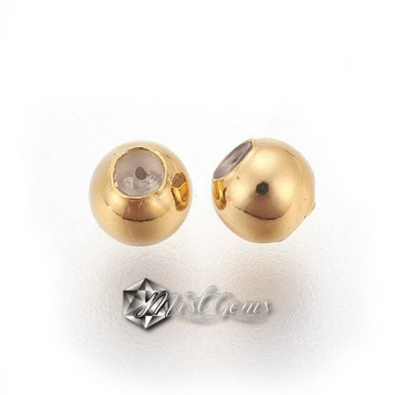 Sfere cu Silicon din Argint 925 Placat cu Aur 18k-3.5mm -1buc