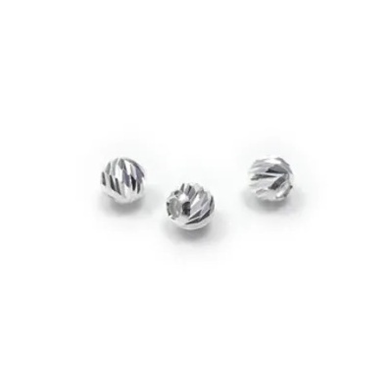 Sfere (Bile) din Argint 925 Diamond Cut-3.0mm Gaura 1,2mm-10buc