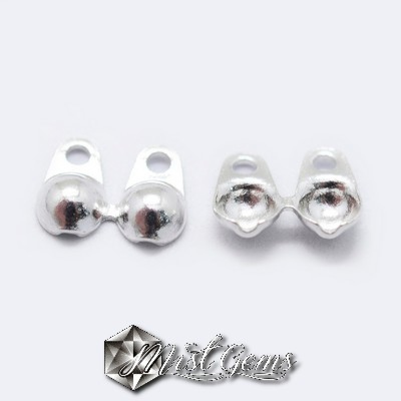 Acoperitoare Nod(Crimp) din Argint 925 cu doua orificii prindere-3.5mm -2buc