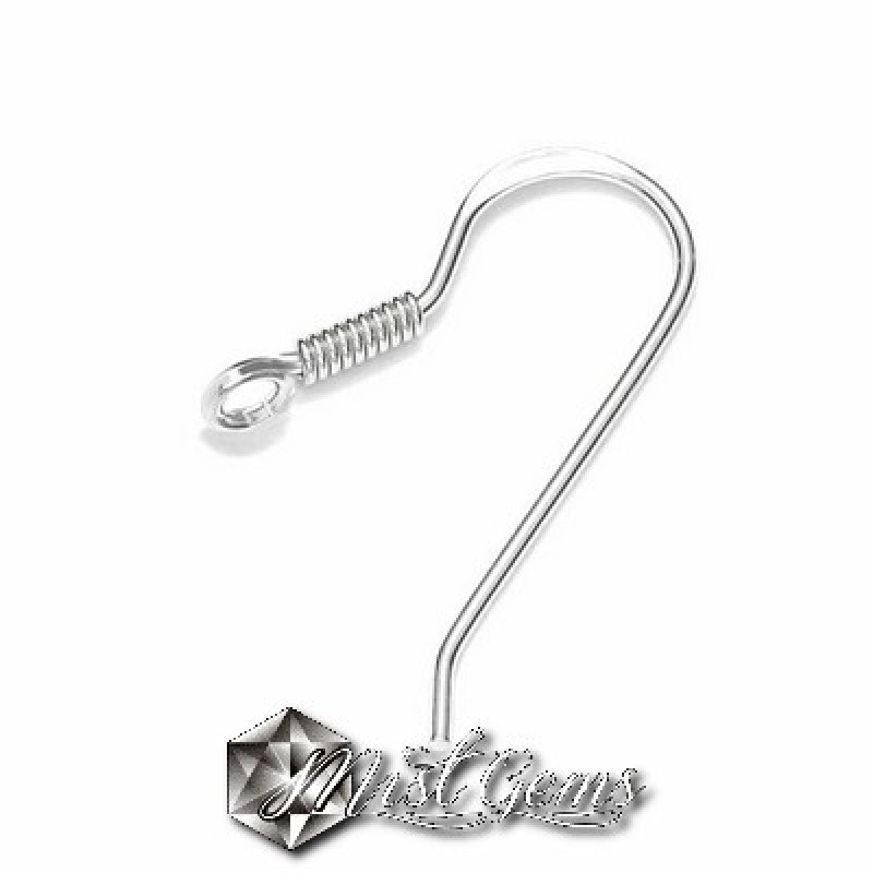 Baza Confectionat Cercei din Argint 925-Carlig-15X0.7mm -1pereche