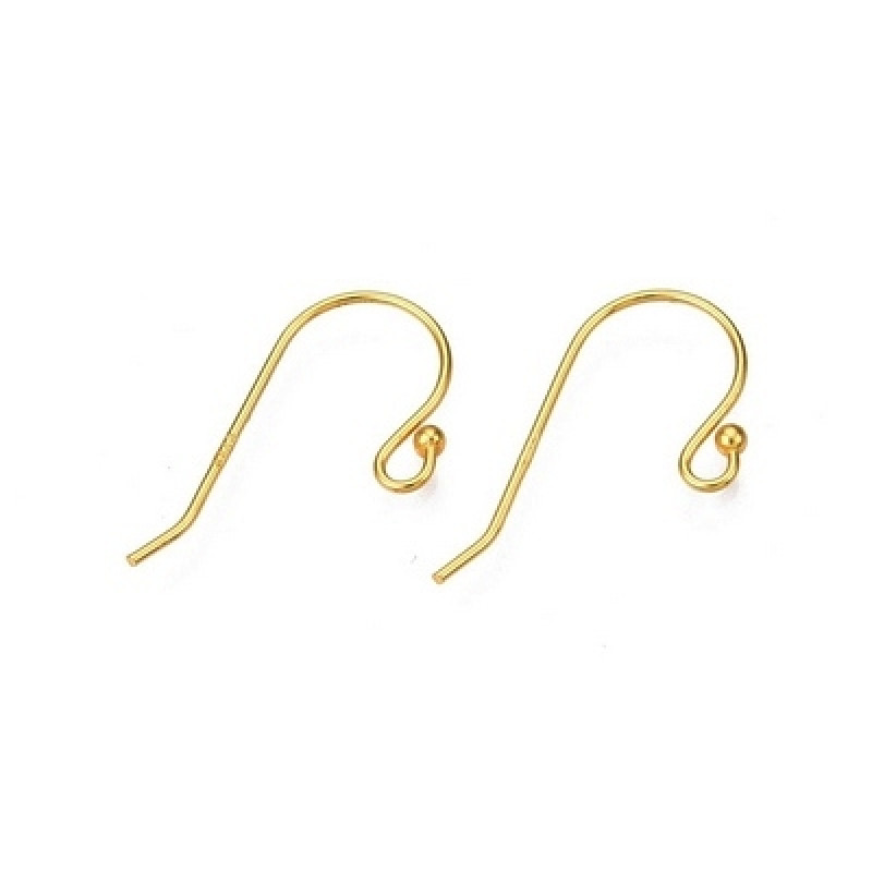 Baza Confectionat Cercei din Argint 925 placati cu Aur 18k-Carlig-20mm -1pereche