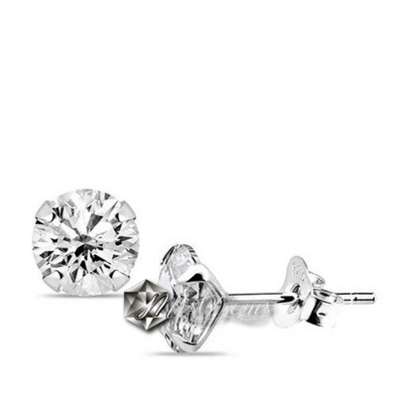 Baza Confectionat Cercei din Argint 925 -cu Cubic Zirconia-4mm -1pereche