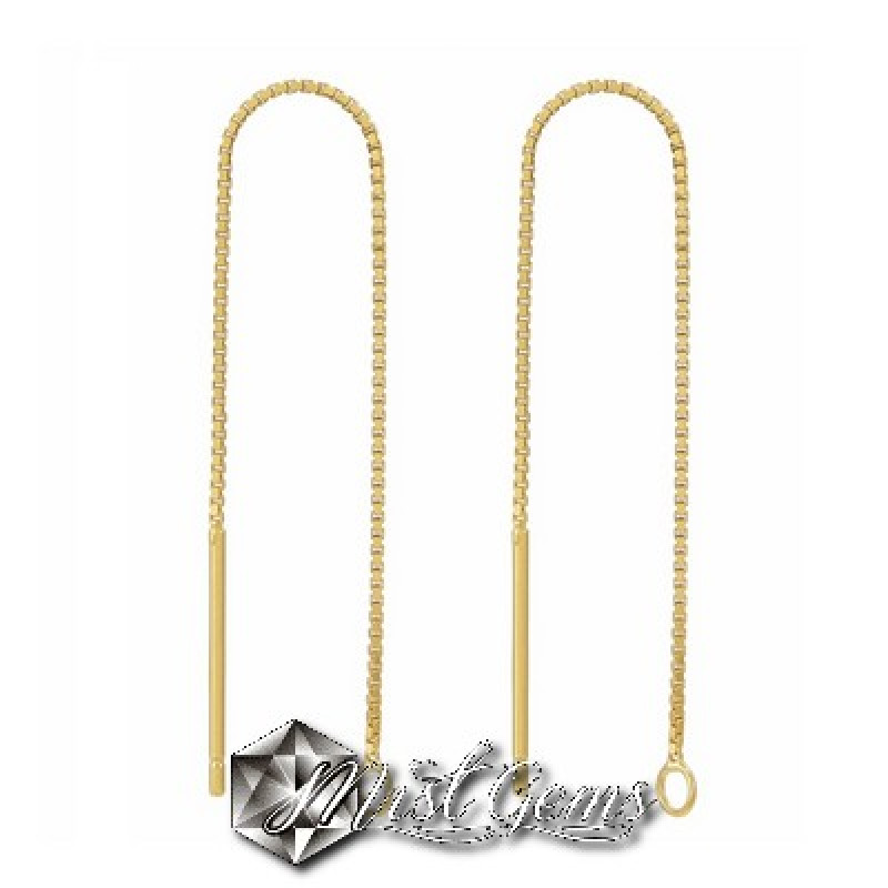 Baza Confectionat Cercei din Argint 925 placat cu Aur 18k-Lant Cubic-68mm -1pereche