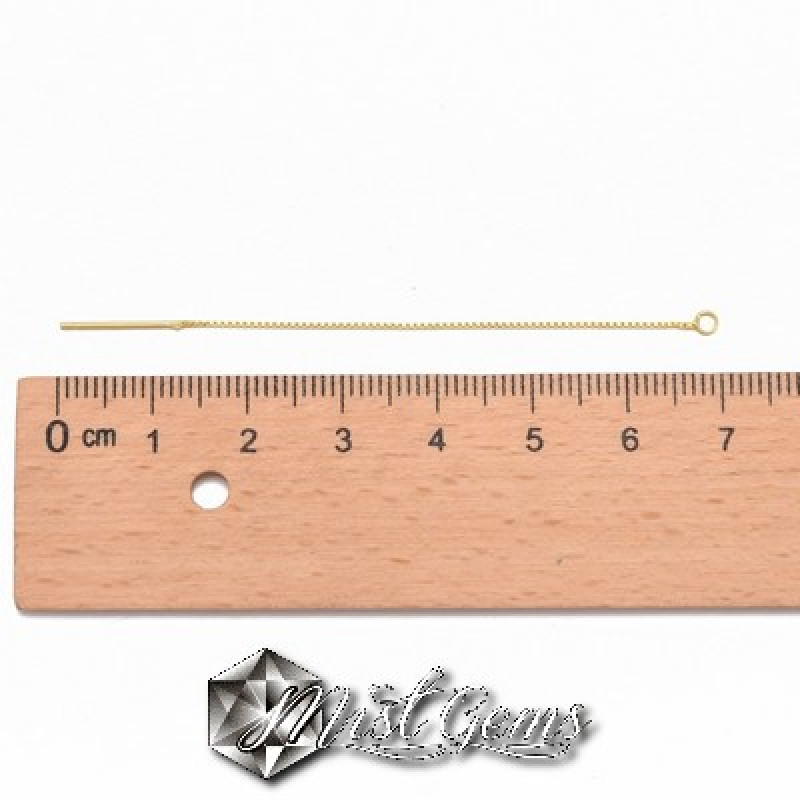 Baza Confectionat Cercei din Argint 925 placat cu Aur 18k-Lant Cubic-68mm -1pereche