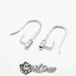 Baza Confectionat Cercei din Argint 925-Carlig Clasic-cu Cubic Zirconia-10X10mm -1pereche