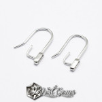Baza Confectionat Cercei din Argint 925-Carlig Clasic-cu Cubic Zirconia-10X10mm -1pereche