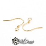 Baza Confectionat Cercei din Argint 925 placat cu Aur 18k-Carlig-15.5mm -1pereche