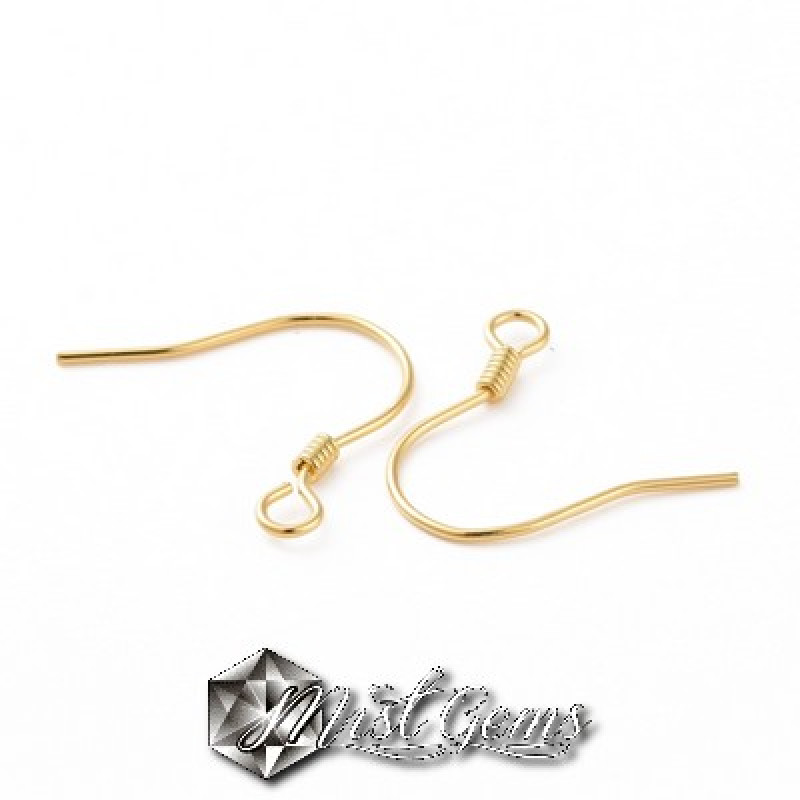 Baza Confectionat Cercei din Argint 925 placati cu Aur 18k-Carlig-15.5mm -1pereche
