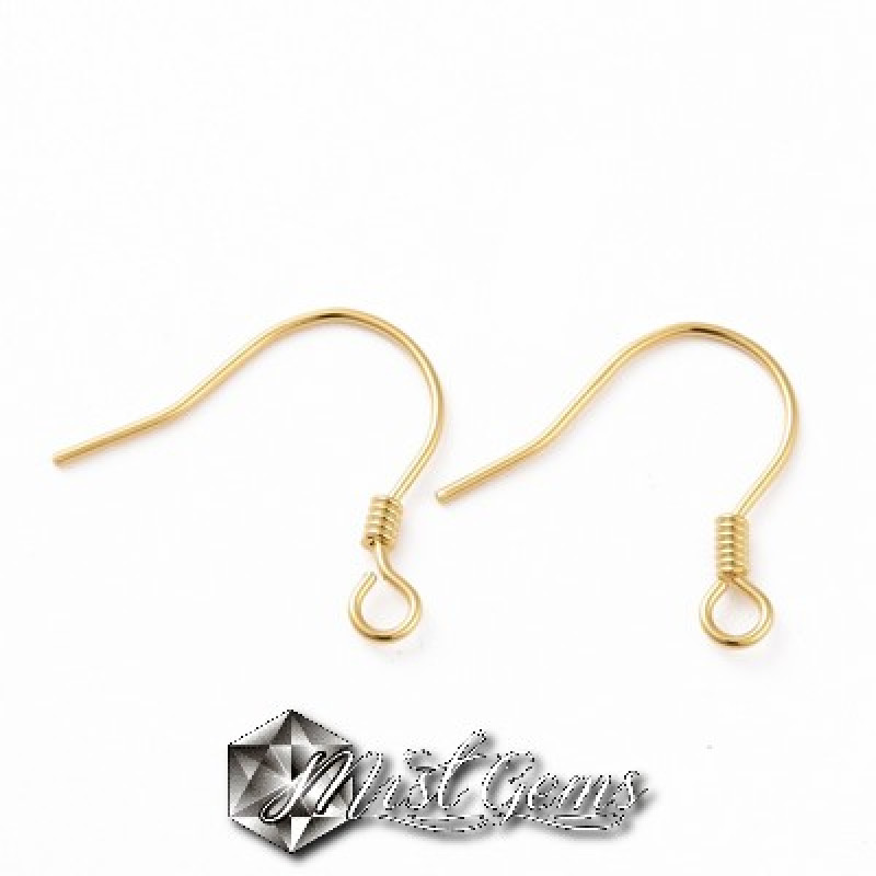 Baza Confectionat Cercei din Argint 925 placati cu Aur 18k-Carlig-15.5mm -1pereche