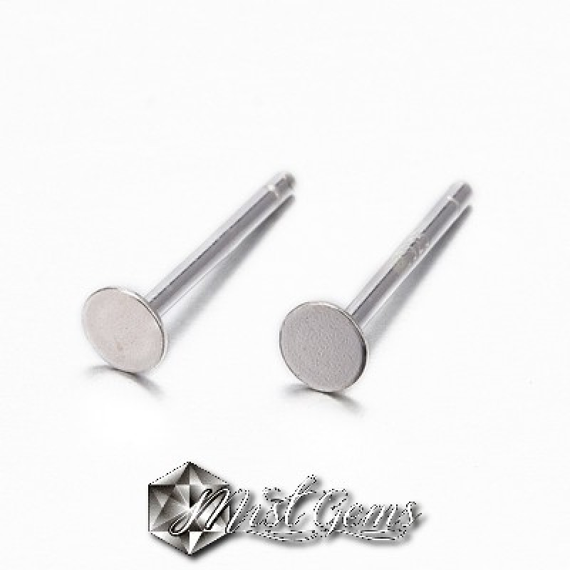 Baza Confectionat Cercei din Argint 925-cu Platou 3mm -1pereche