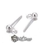 Baza Confectionat Cercei din Argint 925-cu Pin si Sfera 2.5mm -1pereche