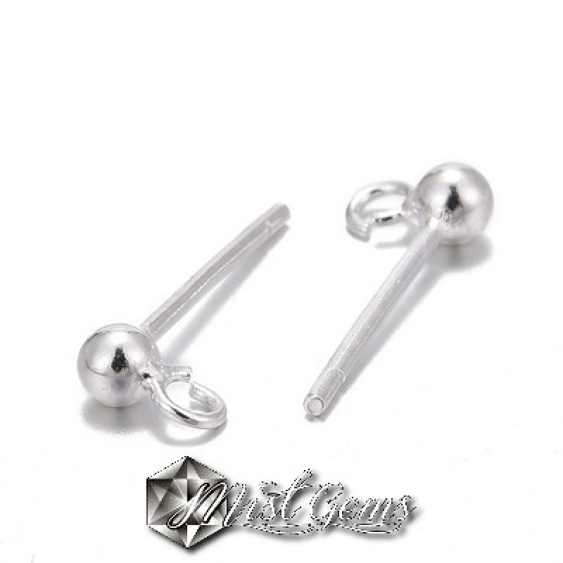Baza Confectionat Cercei din Argint 925-cu Pin si Sfera 2.5mm -1pereche