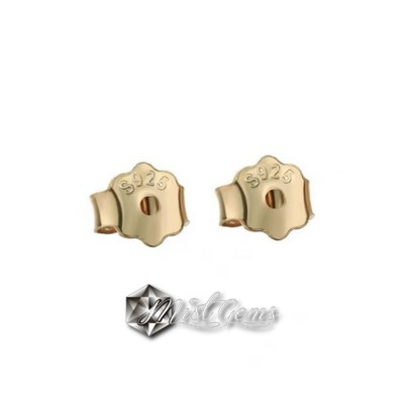 Fluture Cercei din Argint 925 Auriu-gaura ac 0.8mm-1pereche