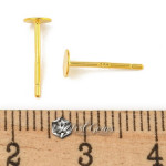 Baza Confectionat Cercei din Argint 925 Placat cu Aur 18k-cu Platou 5mm -1pereche