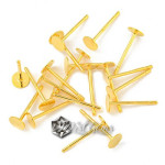 Baza Confectionat Cercei din Argint 925 Placat cu Aur 18k-cu Platou 5mm -1pereche
