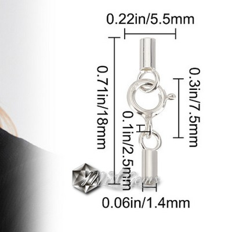 Set Inchizatoare cu Arc si Terminatii Snur 1.5mm din Argint 925-1set