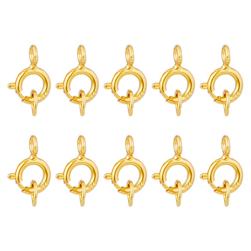 Inchizatoare Rotunda cu Arc si Za Suplimentara din Argint 925,placata cu Aur 18k-5.0mm-1buc