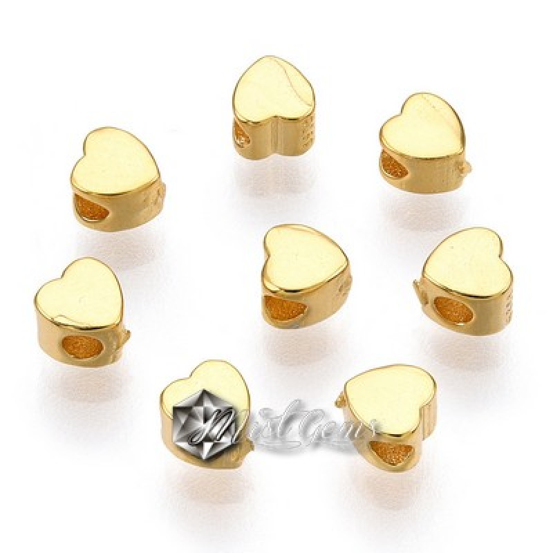 Margele din Argint 925-Inima Aurie -1buc