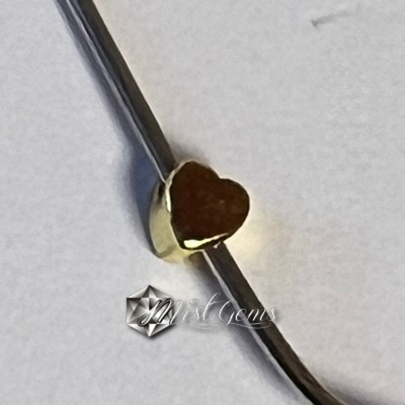 Margele din Argint 925-Inima Aurie -1buc