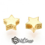 Margele din Argint 925,Placat cu Aur 18k-Stea -1buc