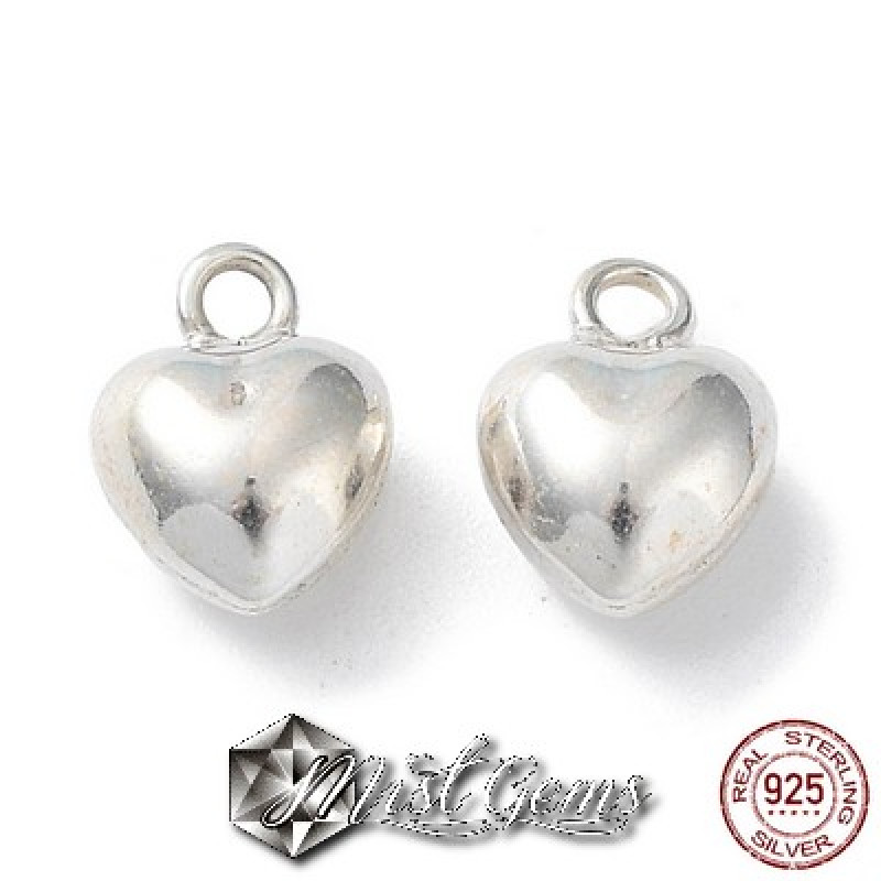 Charm (pandantiv mic) din Argint 925-Inima 3D- 3mm -1buc