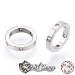 Charm  (pandantiv mic) din Argint 925 Placat cu Platina-Cerc cu 6 Puncte Cubic Zirconia-1buc