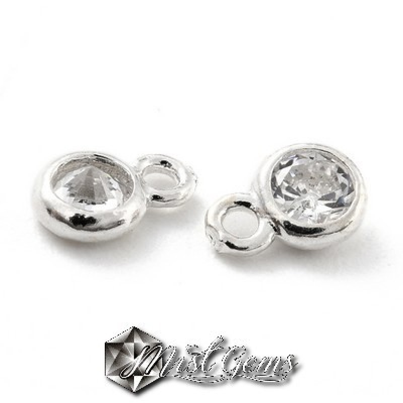 Charm (pandantiv mic) din Argint 925-Caseta cu Cubic Zirconia -1buc
