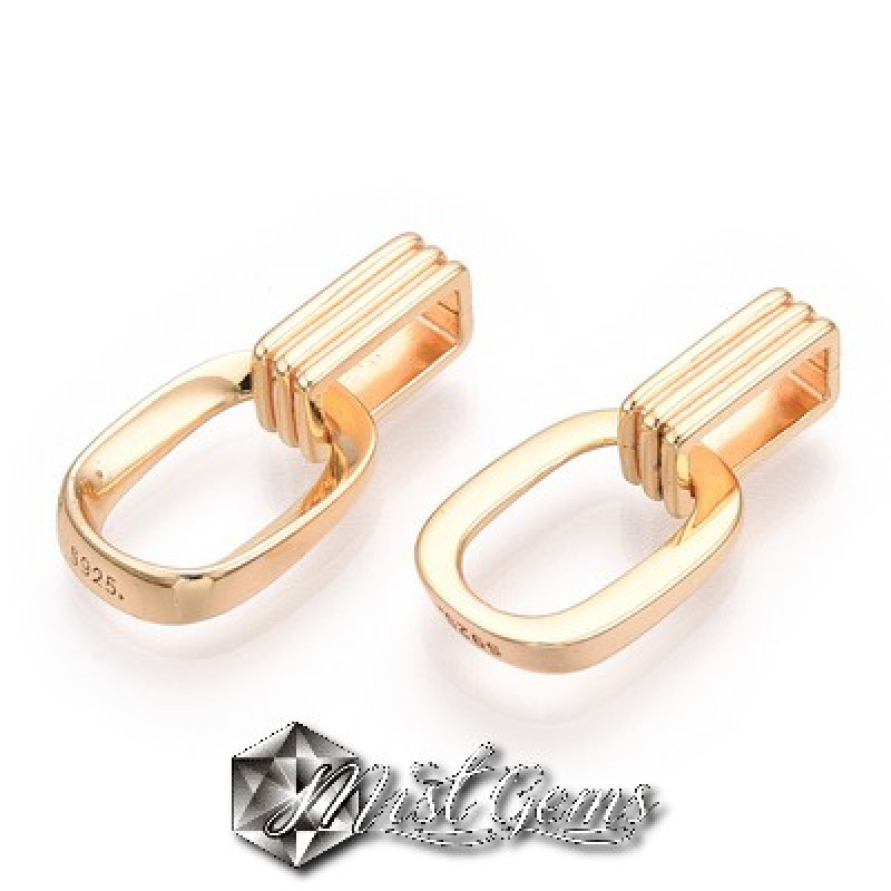 Pandant din Argint 925-Oval,Placat cu Aur 18k -1buc
