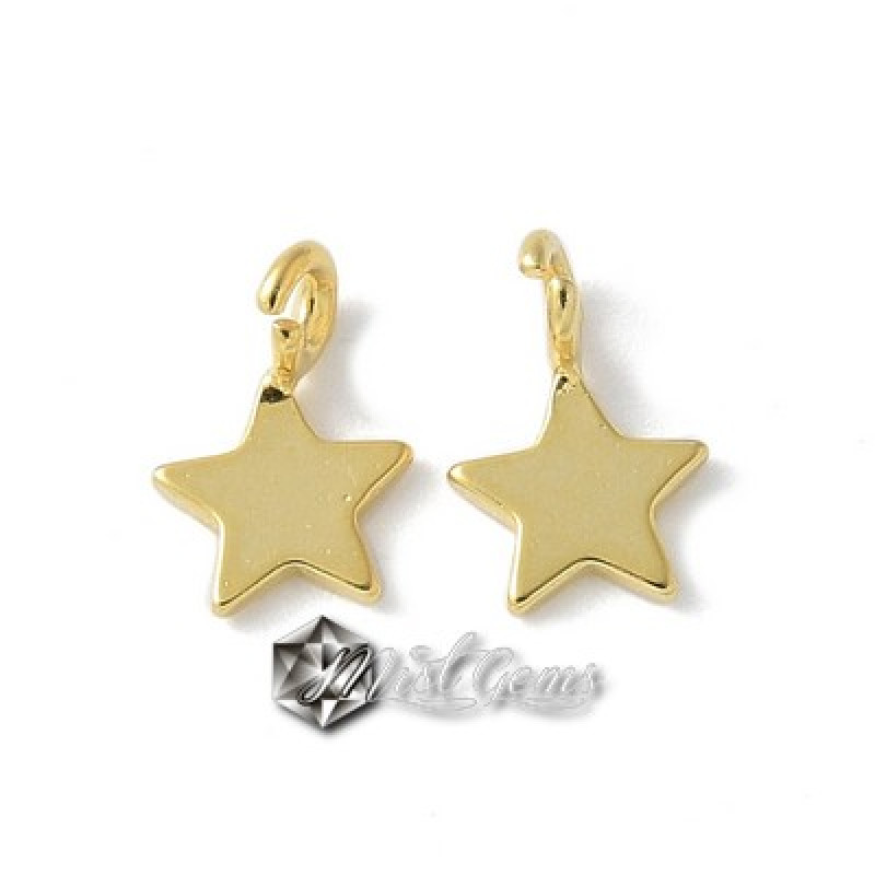 Charm  (mic pandantiv) din Argint 925 placat cu Aur 18k-Stea 5X5mm -1buc