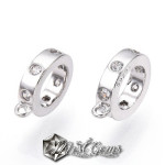 Charm  (pandantiv mic) din Argint 925 Placat cu Platina-Cerc cu 6 Puncte Cubic Zirconia si anou-1buc