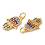 Pandantiv din Argint 925 Placat cu Aur 18k-Hamsa Hand/Hand of Miriam-1buc