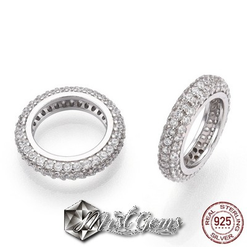 Pandant din Argint 925 Placat cu Rodiu-Cerc cu Cubic Zirconia-1buc