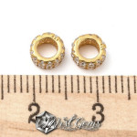 Charm  (mic pandantiv) din Argint 925 Placat cu Aur 18k-Cerc cu Cubic Zirconia-1buc